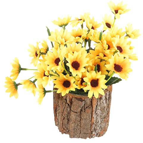 Sosoport Eleganter Pflanzbehälter Aus Holzscheit Im Vintage-Stil Blumenvase Für Bonsai Pflanzendekoration