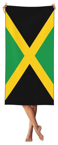 YANYU Badetuch mit Jamaika-Flagge, bedruckt, Strandtuch, übergroß, für Erwachsene, schnell trocknend, leicht, für den Sommer