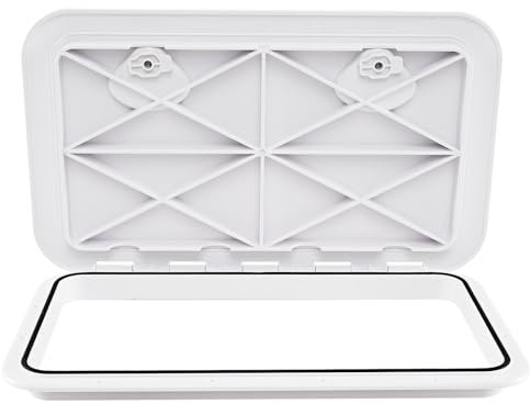 COSTWAY 61 x 35CM Boat Hatch, Marine Deck Access Hatch with 180° Lid Hinge and Non-Slip Surface, All-Weather Rectangle Yacht RV Boat Accessories