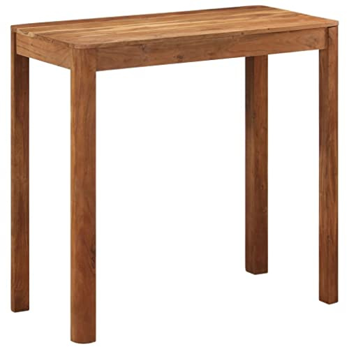 Qnhdfrt Massivholz Bartisch Akazie Honigfarben Vintage Design 110x55x106 cm Tresen für Küche Balkon Wohnzimmer