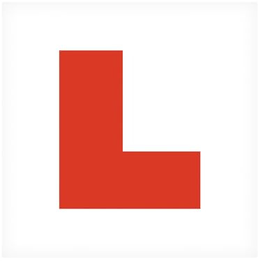 Simply Auto Motorcycle L Plate, Rigid Plastic, White with Red L, Road Legal Size, Weatherproof