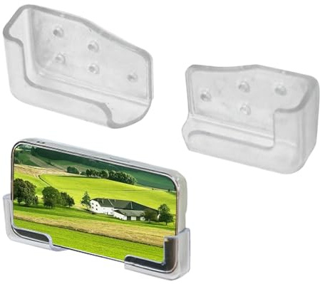 Phone Holder Wall - Adhesive Storage Shelf, Mounted Organizer Rack, Punch Free Stand, Tray Box | Space Saving 2pcs For Smartphone TV Remote Control Office Kitchen Bedroom Bathroom