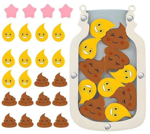 Toilet Training Reward Chart, Potty Training Reward Chart with Visual Progress Tracking, Motivational Reward Jar System for People, Reusable Potty Training Chart with Sticker Rewards
