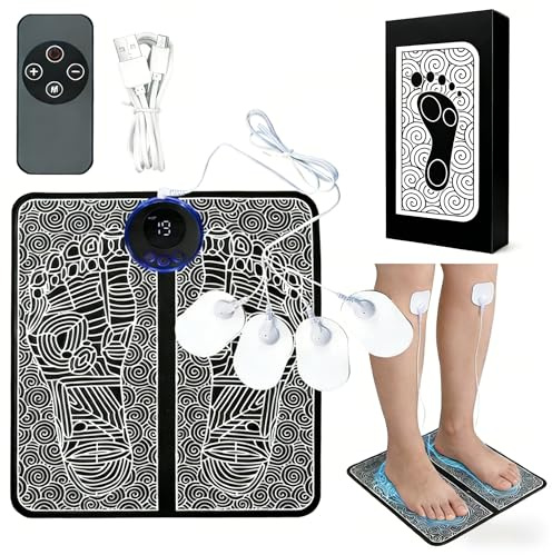 CC & DD Junora USB Rechargeable Foot Massager Plate - 8 Massage Modes 19 Intensity, Remote Control & Smart Safety Auto-Off
