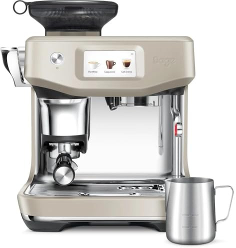 Sage - The Barista Touch Impress - Bean to Cup Coffee Machine with Grinder, Milk Frother and With Cold Brew Fuction - 14 Presets, Touch Screen1700 W, Almond Nougat (Renewed)