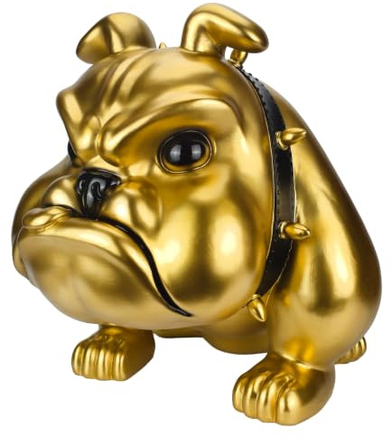 invicta INTERIOR Deko-Figur Bulldog - 70cm - Gold - Polyresin - Hundeskulptur Handmade