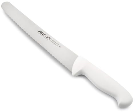 Arcos Couteau à Pâtisserie/Couteau à Gâteaux en Acier Inoxydable Nitrum. Lame 250 mm. Ergonomique. Manche Polypropylène Série 2900. Blanc