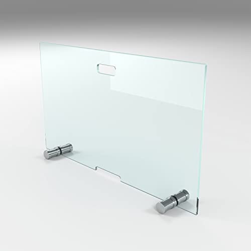 BIJON Kaminschutzgitter aus Spezial-Sicherheitsglas, Hitzeschutz Funkenschuztgitter, Ofenschutzgitter aus echtem ESG-Glas, Kamin Ofen Glas Funkenschutz FIREclassic 90 x 60 cm