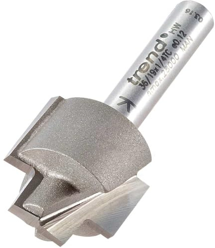 Trend 19mm Rebater Strip Recesser Router Cutter, 1/4 Inch Shank | Ideal For Precise Rebates In Softwood, Hardwood And Composite Materials With 1/4 Inch Shank, 36/19X1/4TC