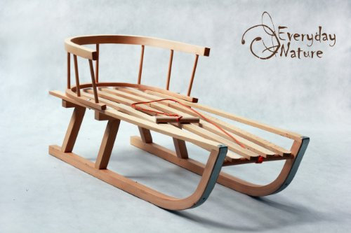 Norimpex Trineo de madera, capacidad de carga hasta 30 kg, color amarillo