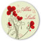 Geschenk-Aufkleber Alles Liebe mit Blumen, rund Ø 30mm selbstklebende PE-Folie, 100 Stück auf Rolle