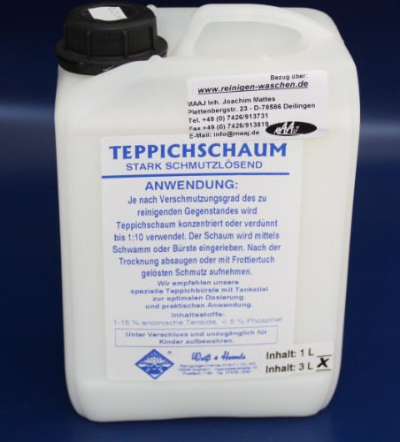 Wasserrose® 3 L (1L=6,66€) TEPPICHSCHAUM Reiniger TEPPICHREINIGER Made IN Germany