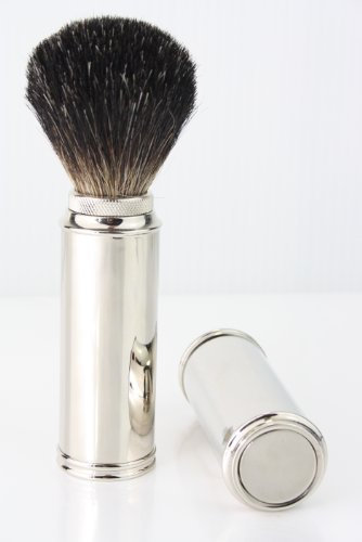 JAG Shaving brush nadger Hair Travel Shaving Brush in Nickel Plated Handle by JAG SHAVE