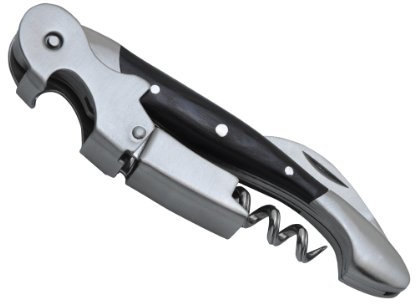 Sommelier , Kellnermesser Allegro mit Doppelhebel, Staminaholzgriff, Schwarz