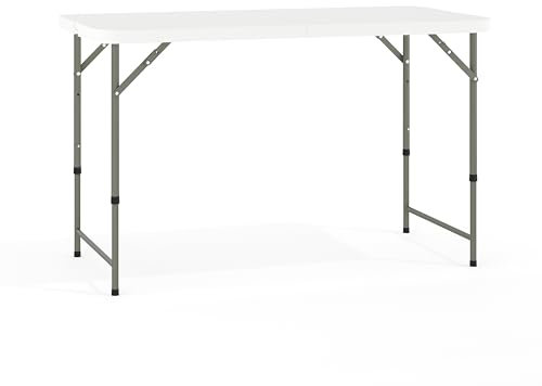 Flash Meuble 61 cm W X 48' l réglable en Hauteur en Granit Plastique Blanc Table Pliante
