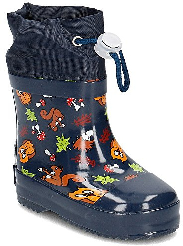 Playshoes Kinder Halbschaft-Gummistiefel, gefütterter Unisex Regenstiefel,Blau,23 EU, 180390