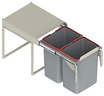REJS RECYCLE BIN PULL OUT KITCHEN WASTE BIN W:400mm-2x20L(JC602M) w/front mounting