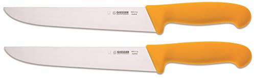 Giesser 2X Messer Schlachtmesser gelb 21 cm Klingenlänge schmale Form- Profimesser