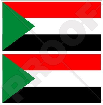 SUDAN Sudanesische Flagge Afrika, Afrikanisch 110mm Auto & Motorrad Aufkleber, x2 Vinyl Stickers