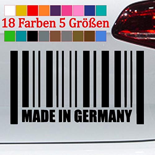 Made in Germany Barcode Aufkleber Tuning Deutschland Sticker 18 Farben 5 Größen
