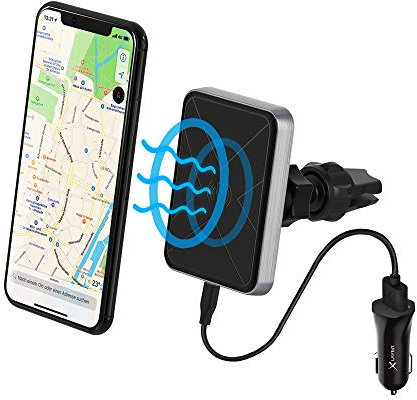 Xlayer magfix Wireless Charging Magnethalterung KFZ-Starterkit, magnetisches Wireless KFZ-Komplettset zum Befestigen von mobilen Geräten am Lüftungsgitter
