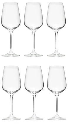 BUTLERS 6er Set Weingläser 360ml - SANTÉ - Weißweinkelche Set aus Kristallglas | spülmaschinenfeste Gläser & Trinkgeschirr für Weißwein, Roséwein, Aperitifs