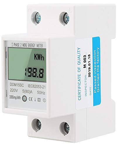 Walfront Energy Meter 5-80A DDM15SC Display Digitale LCD Monofase Din Rail Contatore Di Energia Elettronica KWh Meter Accuracy Analyzer
