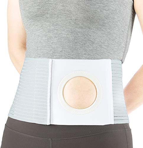 REAQER Stomagürtel Stoma-Bandage für Damen und Herren mit Lochdurchmesser 8cm (XL)