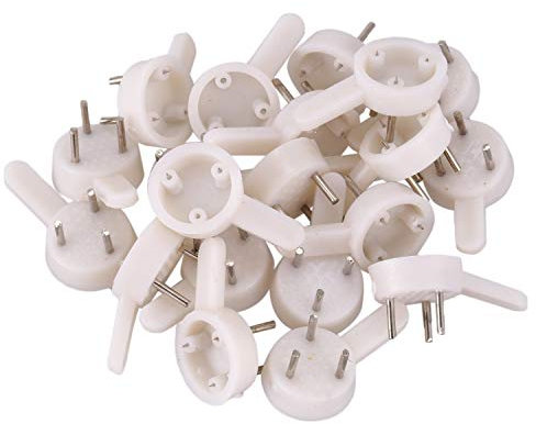 Andifany 20 pcs plastic heavy wall picture frame hooks hangers 3-pin small white