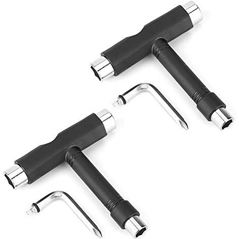 2 Sätze Skateboard Schraubenschlüssel Stahl T Form Skateboard Rollschuh Werkzeug Multifunktions Repair Tool