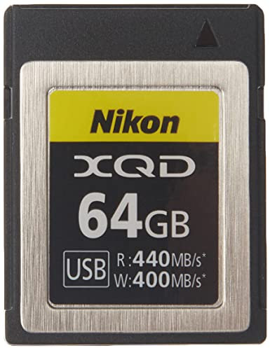 Nikon - Tarjeta de Memoria Profesional XQD de 64 GB (hasta 440 MB/s de Lectura y hasta 400 MB/s de Escritura), Compatible con híbrido Z 6II, Z 6, Z 7II, Z7, Reflex D6, D5, D850, D500