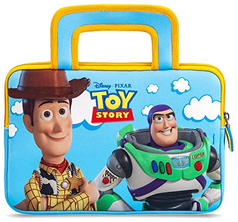 Pebble Gear Toy Story Tablet-Tasche - Disney Tragetasche für 7 Zoll Kinder Tablets, für den Kindergarten & Reisen, extra Fach für Spielzeug, Kabel & Zubehör, Maße 23x 16.5X 2cm