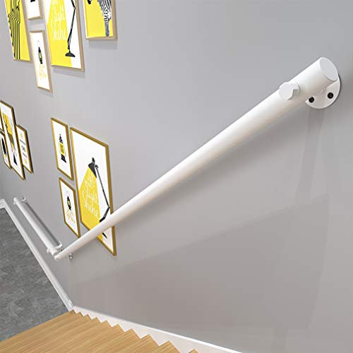GJIF Pasamanos: Kit Completo, Pasamanos De Escalera De Pino Blanco Redondo Antideslizante, Hogar contra La Pared, Loft Interior, Barandas para Ancianos, Pasamanos