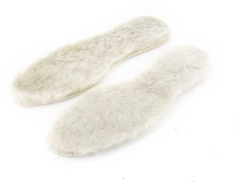 GreenFeet Einlegesohlen aus echtem Lammfell, natur, Gr. 36-46, mit gratis 5h Wärmebooster, Damen, Herren, warme Füße, nachhaltige Wärmesohlen, Wintersohlen, Grönlandfell, mit Lederfaserboden