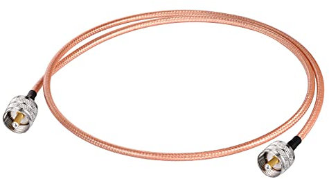 Superbat Cavo RG142 CB 1m UHF PL259 Maschio a Maschio 50 ohm Bassa Perdita per Radio HAM e CB, Analizzatore di Antenna, Carico Fittizio, Misuratore ROS (1 Pezzo)