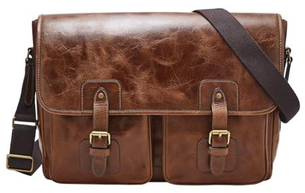 Fossil Tasche für Männer Greenville, Eco Leder/Eco Leder, Polyester Gurtband Trim Messenger cognac 40.7cm L x 7.0cm B x 29.3cm H MBG9560222