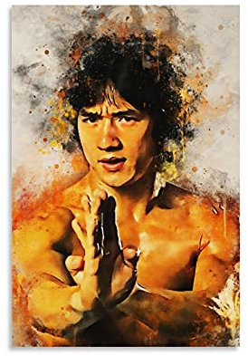 Sumaier Jackie Chan Kung Fu Star Character Poster auf Leinwand Art Poster und Wandkunst, Bild, moderner Familienschlafzimmerdekor, Poster 60 x 90 cm