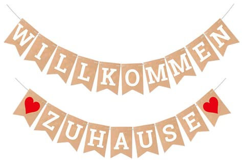 Hitopin Willkommen Zuhause Banner, Willkommen Home Girlande, Banner für Willkommen Party, Welcome Home Banner, für Einweihung Party, Familie Party Dekoration