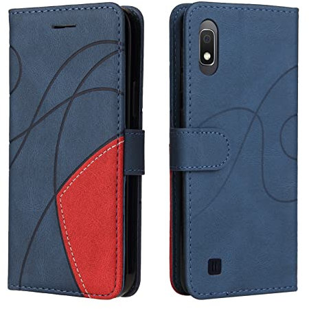 Samsung Galaxy A10 Wallet Case, Soft Leather Wallet Case Flip Folding Shockproof Cover with Credit Card Slots Stand Magnetic Protective Skin Compatible with Samsung Galaxy A10 Phone Case, Blue