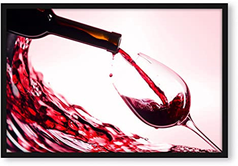 Pixxprint Wein, Poster im Bilderrahmen, Format: 100x70cm, Kunstdruck gerahmt