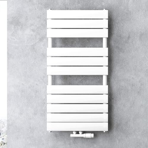 doporro Badheizkörper Heizkörper Bad Design Badheizung Flachheizkörper 100x60cm Weiß Paneelheizkörper Einlagig Horizontal 2in1 Mittelanschluss oder Seitenanschluss FH