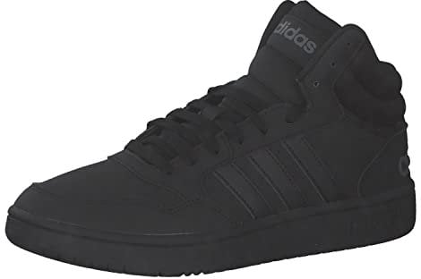 adidas Men's Hoops 3 Lifestyle Basketball Mid Classic Shoes, Core Black/Core Black/Grey Six, 12 UK