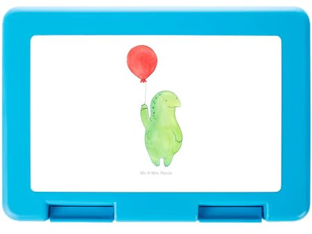 Mr. & Mrs. Panda Aufbewahrungsbox Schildkröte Luftballon - Geschenk, Bento Box, Motivation, Jahrmarkt, Brotdose, Picknickbox, Brotbox, Brotbüchse, Motivationsspruch, Schildkröten