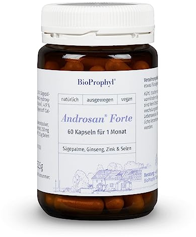 BioProphyl Androsan Forte | Sägepalme mit L-Arginin, Ginseng, Maca, Zink und Selen | 60 Kapseln für 1 Monat