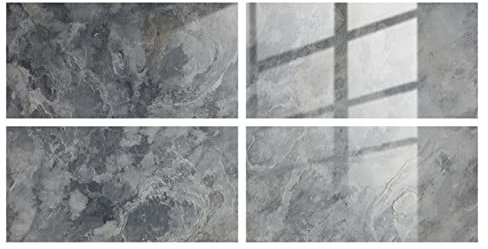 4 STÜCKE Peel and Stick Rock M Arble Muster Kristallfolie Fliesenaufkleber Heimdekoration Selbstklebende Bodenaufkleber Wandaufkleber Wandaufkleber Blumen Klein (d, One Size)