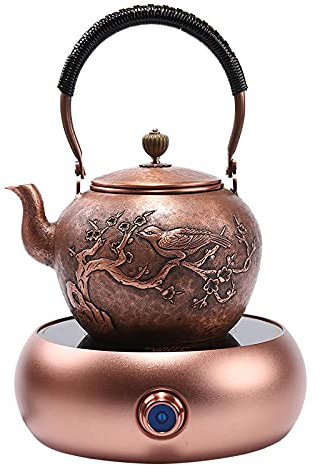 Una Pieza de Piel de Cobre de Estilo japonés para Crear una Botella de Cobre, una Tetera de café Hecha a Mano, una Tetera, una Tetera de Cobre, una Tetera de Fuego sin Recubrimiento thinkund-Juego de