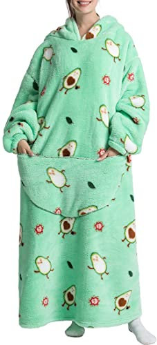 PANOZON Damen Oversize Hoodie Warm und gepolstert Robe Decke Sweatshirt mit Kapuze Warme Sherpa Pulli Übergroße Pullover Avocado