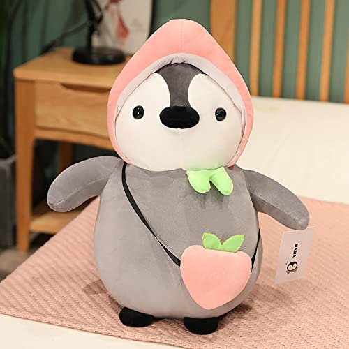 BYNYXI Peluche de pingüino, 25 cm, bonito pingüino, rana, fresa, conejo, peluche, peluche, peluche, dibujos animados, peluches, juguetes para niños, niñas, regalo