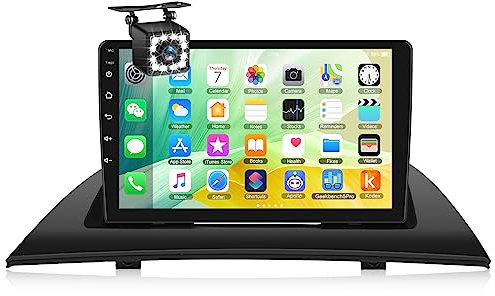 CAMECHO Android Autoradio mit Navi für BMW X3 E83 (2004-2012),Autoradio Doppel Din mit 9 Zoll Bildschirm,Mirror Link FM/RDS WiFi Bluetooth und USB +Rückfahrkamera