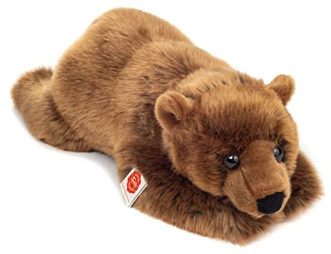 Teddy Hermann 91052 Braunbär liegend 45 cm, Kuscheltier, Plüschtier